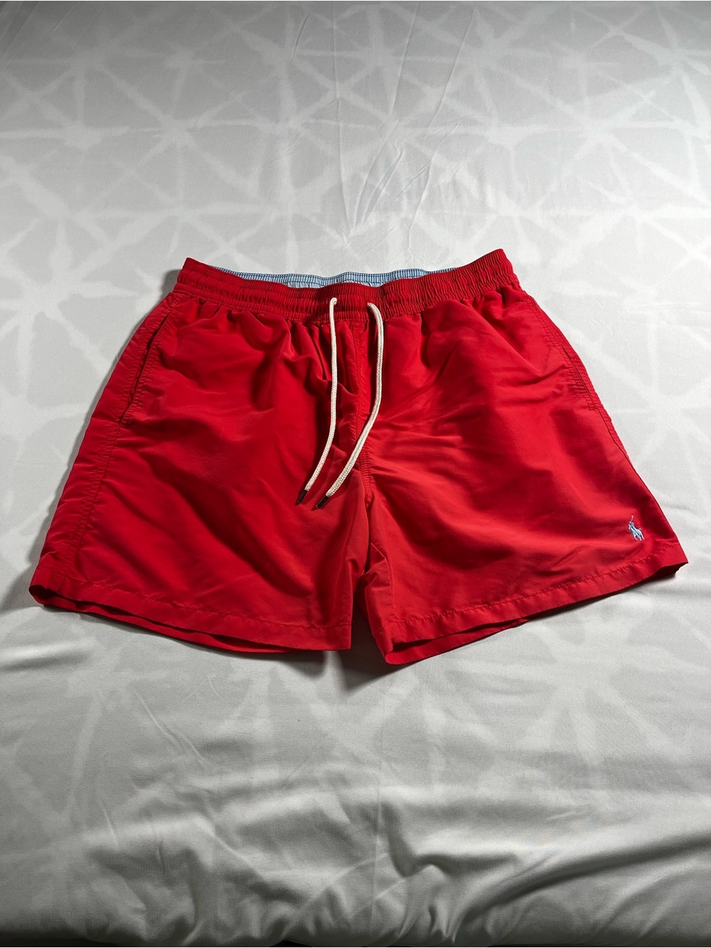 Polo by Ralph Lauren PRL Men's Swim Trunks Size Large Pink Drawstring Pockets
